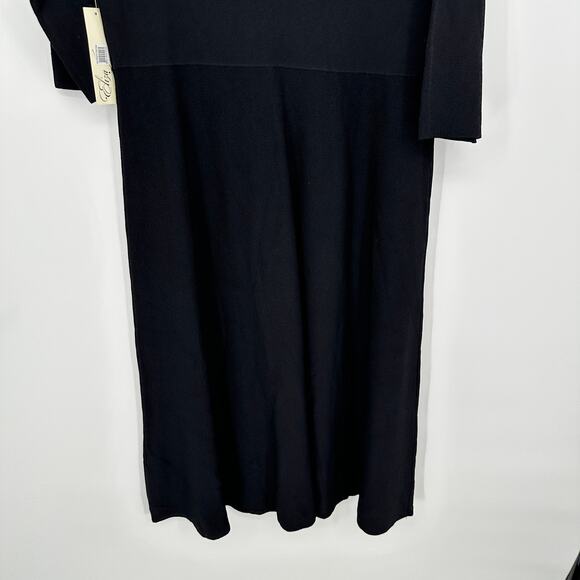 Eliza J Fit and Flare Knit Sweater New Modest Midi Dress in Black Womens XXL - Picture 4 of 13